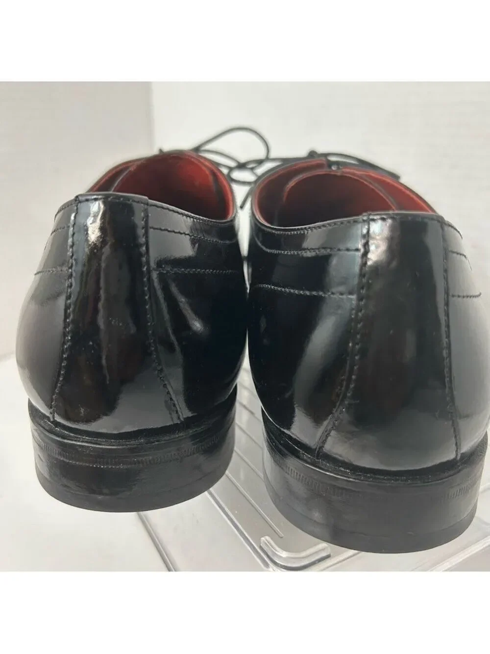 Hugo Boss Men’s Dress Shoes 9.5 Patent Leather Black Lace Up Tuxedo Black Tie